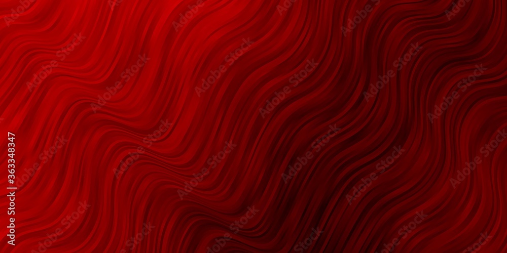 Dark Red vector background with curves. Colorful illustration with curved lines. Best design for your posters, banners.