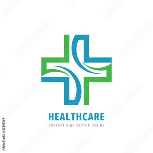 Healthcare medical cross - vector logo template concept illustration. Medicine logo sign. Healthy logo symbol. Healthy icon. Design elements.