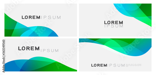 Set of colorful gradient curve element on white background with space. Trendy background for business or technology presentation. vector illustration