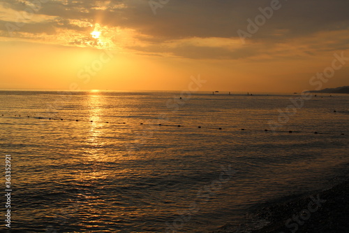 Beautiful red sunset over the sea