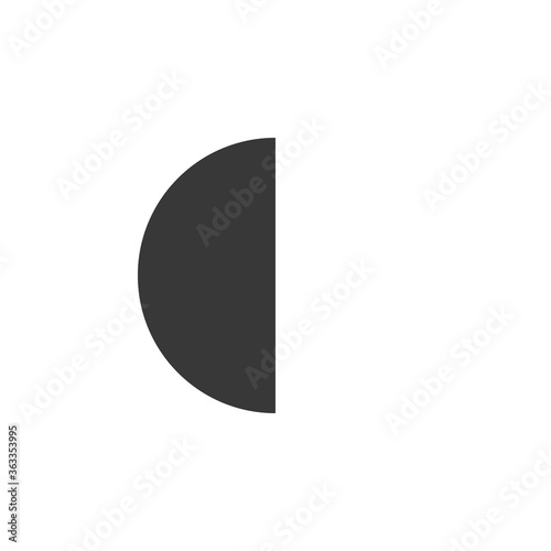Moon phase. Third Quarter. Icon. Weather glyph vector illustration