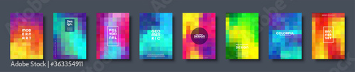 Polygonal abstract background with squares. Colorful gradient design. Low poly geometric rectangle shape modern banner. Vector illustration.
