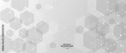 Abstract technology background with geometric hexagonal lines. vector illustration.