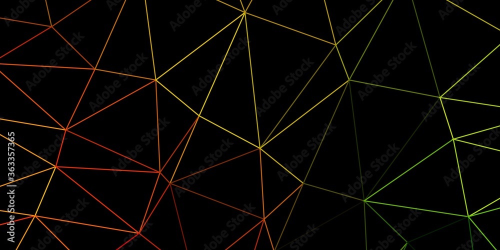 Fototapeta premium Light green, yellow vector polygonal pattern.