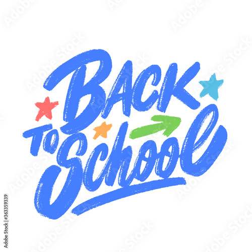 Back to school. Vector lettering sign.