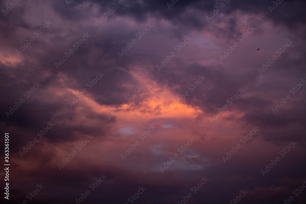 Beautiful color clouds in the sky. Pattern from clouds in the sky.