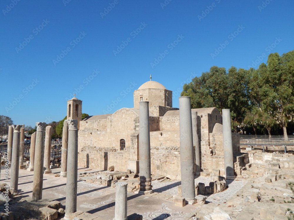 Agia Kyiaki Church, Kato, Paphos, Cyprus, The site of St Paul's Pillar, a Public World Heritage site.