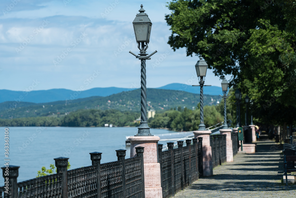 Vac Danube promenade without people.