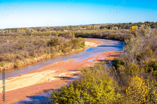 The red river in central Texas. The Red River, or sometimes the Red River of the South, is a major tributary of the Mississippi
