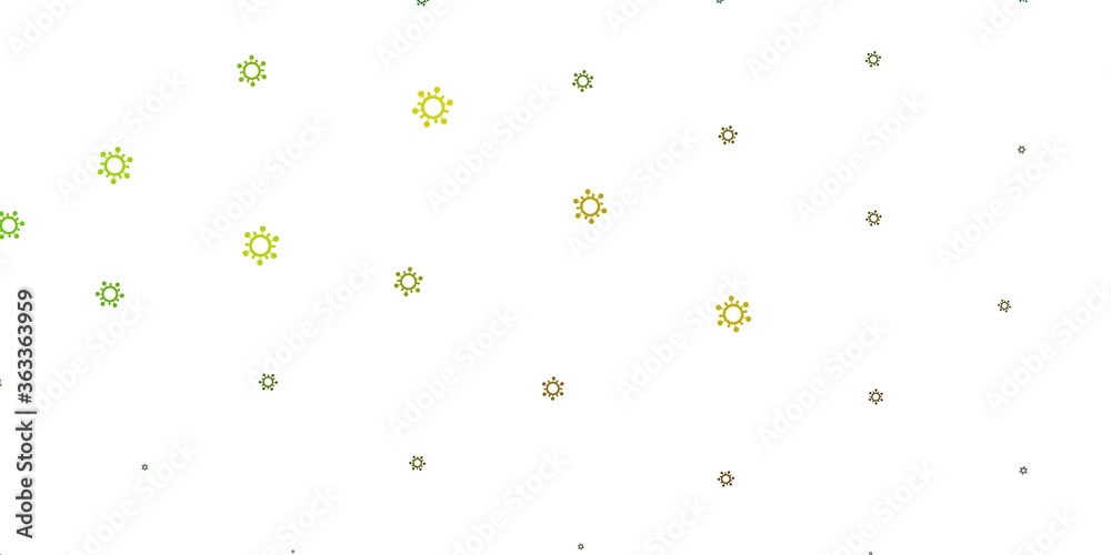 Light green, yellow vector template with flu signs.