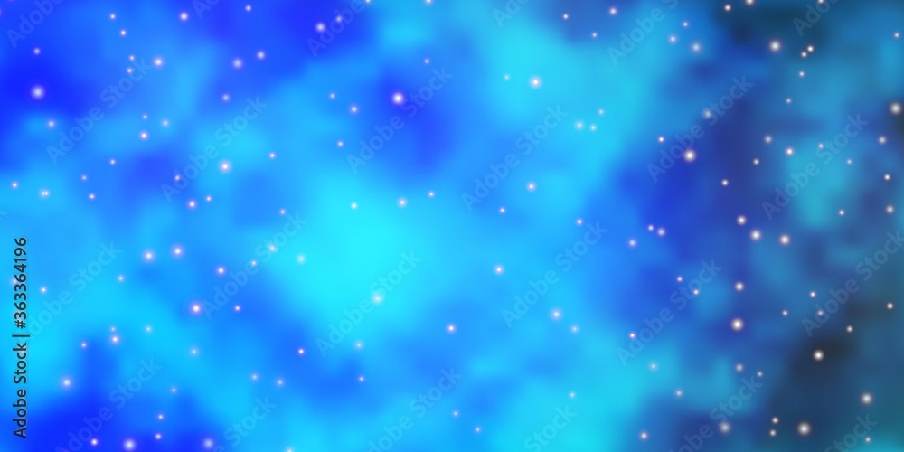 Fototapeta premium Light BLUE vector layout with bright stars. Blur decorative design in simple style with stars. Pattern for new year ad, booklets.