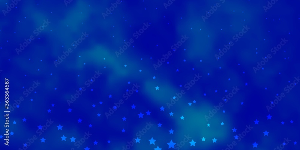 Dark BLUE vector background with colorful stars. Decorative illustration with stars on abstract template. Pattern for wrapping gifts.