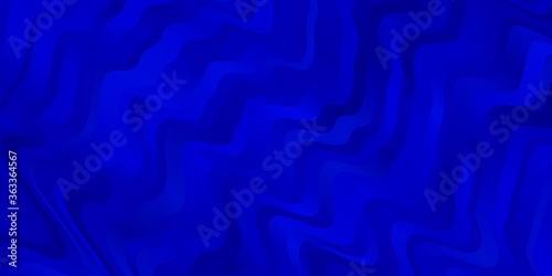 Dark BLUE vector background with wry lines. Colorful illustration with curved lines. Smart design for your promotions.