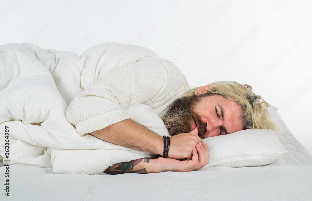 Happy to Sleep. Bearded man sleep in bed. Bearded man in bed. Morning and wake up. Man sleeping in comfortable bed at home. Man sleeping on white bed. Happy to Sleep. Bearded man sleep in bed. Bearded man in bed. Morning and wake up. Man sleeping in comfortable bed at home. Man sleeping on white bed.