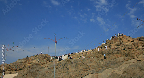 Muslims on Arafat Mount in Saudi Arabia.