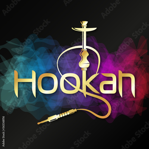 Hookah shisha golden design for relaxation and smoking