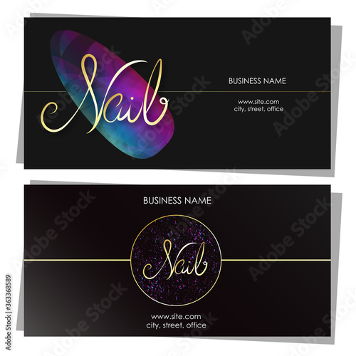 Nails care painting beauty salon business card concept