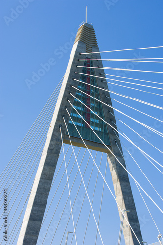 Fototapeta Naklejka Na Ścianę i Meble -  The Megyeri bridge, Hungary's newest and largest bridge