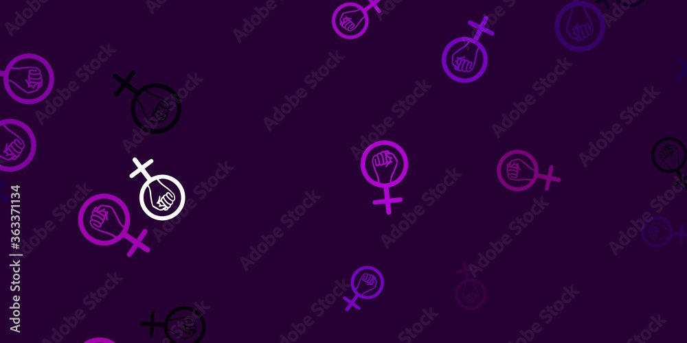 Light Pink vector pattern with feminism elements. Light Pink vector pattern with feminism elements.