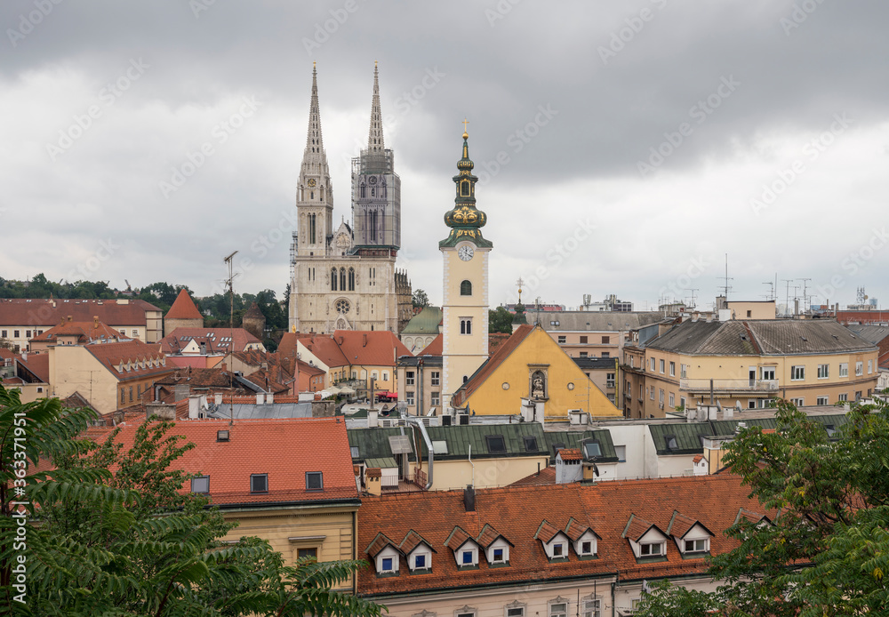 Zagreb old town panorama