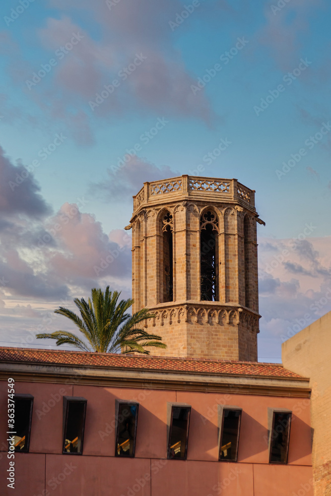 Stone Bell Tower in Barcelona