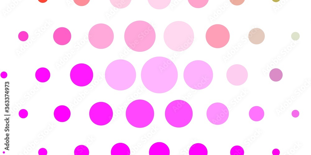 Light Pink, Green vector background with bubbles. Abstract colorful disks on simple gradient background. Pattern for business ads.
