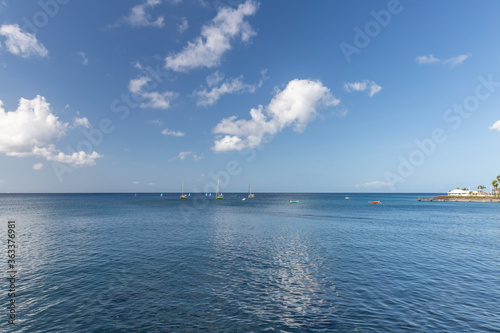 Caribbean sea view from balcony in Schloelcher  Martinique  France