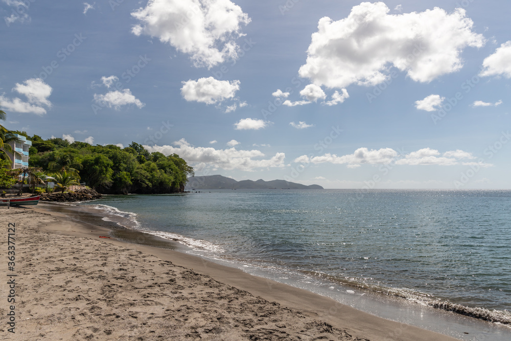 Black sand beach in Schoelcher, Martinique, France Black sand beach in Schoelcher, Martinique, France