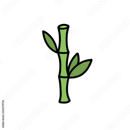 bamboo doodle icon  vector color line illustration