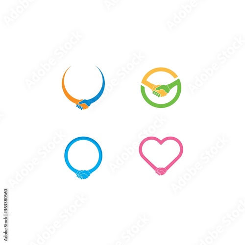 simple handshake logo vector icon illustration