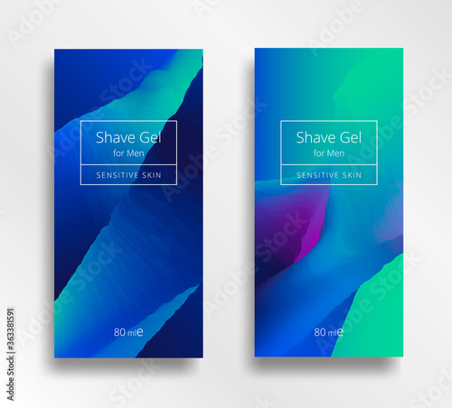 Shaving gel packaging design with fresh abstract marine background.