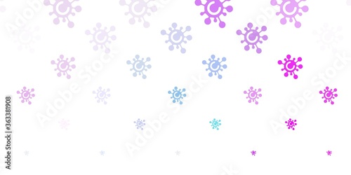 Light Pink, Blue vector backdrop with virus symbols.