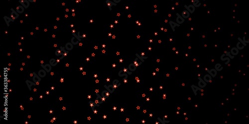 Dark Orange vector background with colorful stars. Colorful illustration with abstract gradient stars. Best design for your ad, poster, banner.
