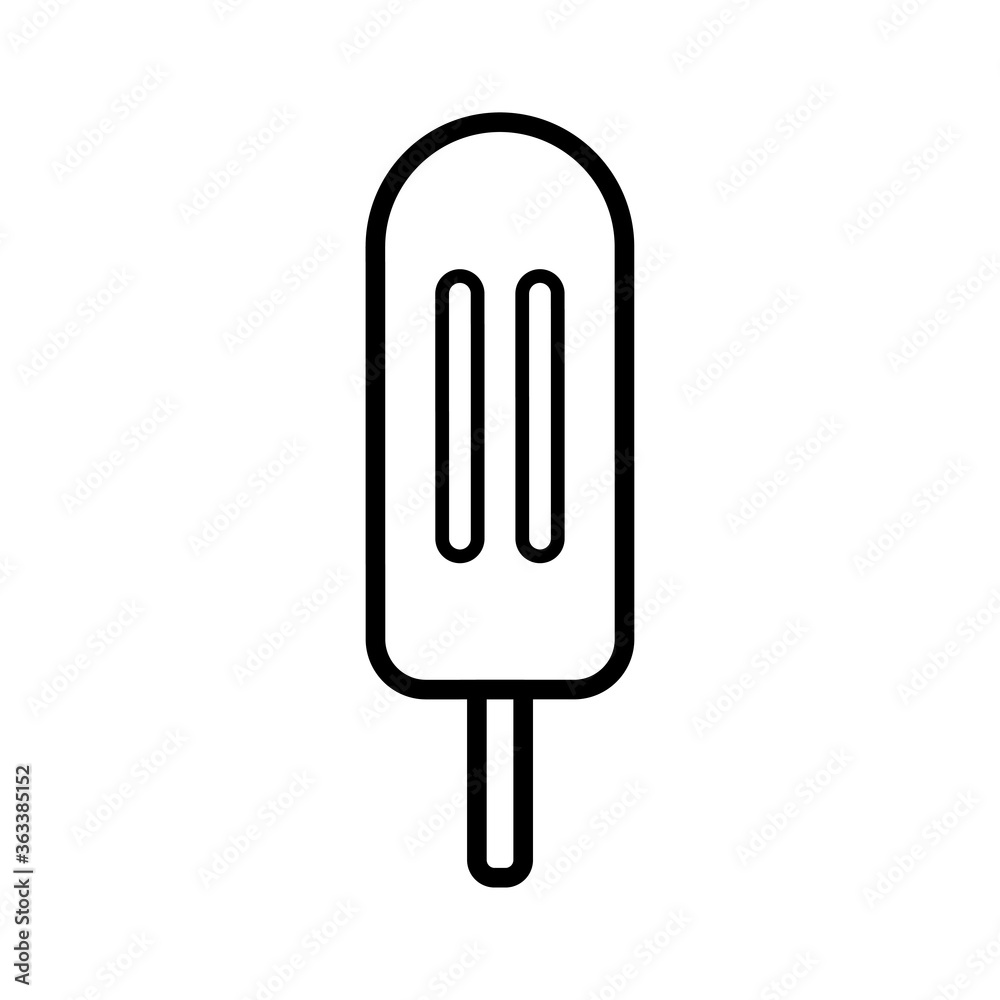 Vector hand drawn doodle sketch eskimo pie ice cream isolated on white background Vector hand drawn doodle sketch eskimo pie ice cream isolated on white background