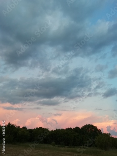 sunset over the field