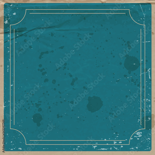 vector vintage old paper background, distressed old stained dirty crumpled page with wrinkles and retro frame 