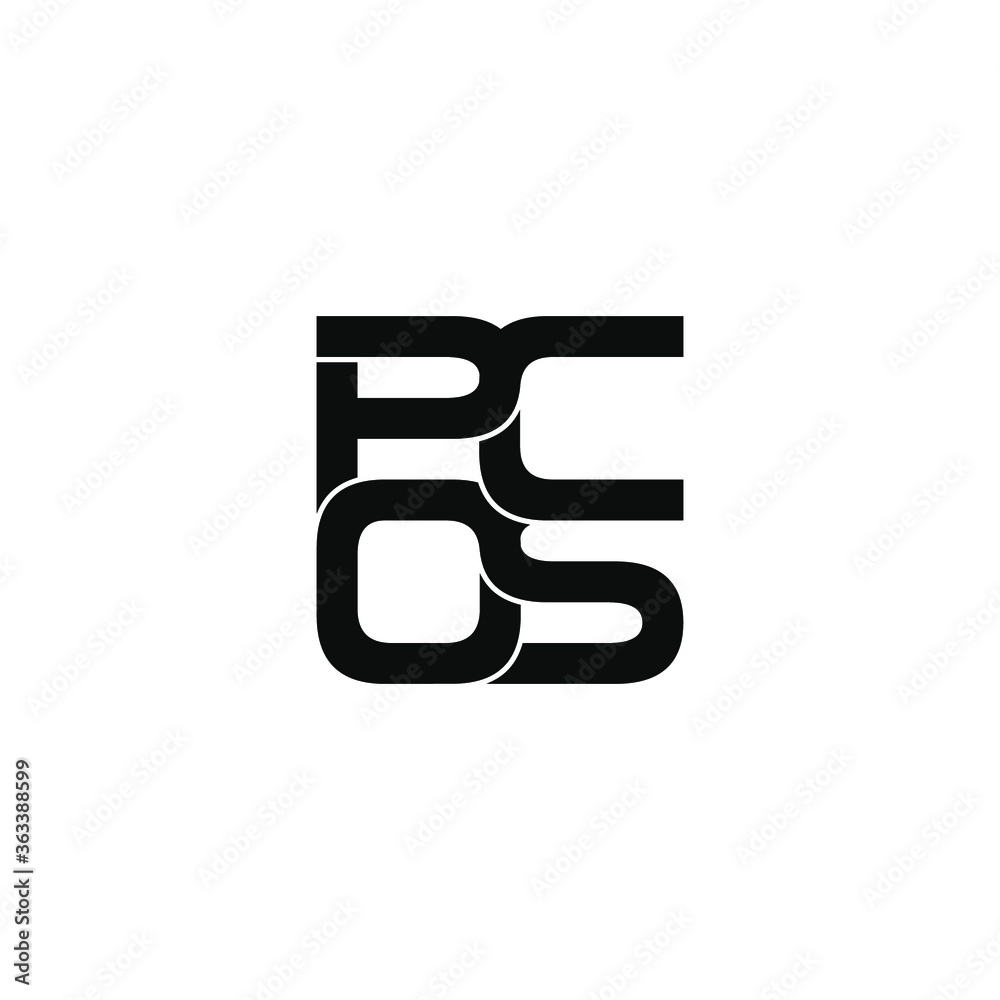 pcos typography letter original monogram logo design pcos typography letter original monogram logo design