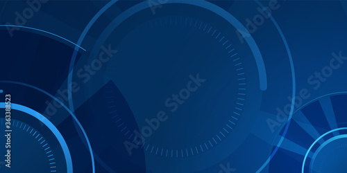 Illustration of blue circle light, speed motion background. Vector design abstract, science, futuristic, energy, modern digital technology concept for wallpaper, banner background