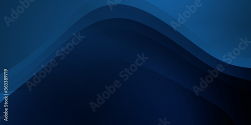 Abstract blue black vector background with wave. Blue corporate business concept