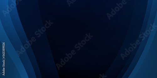 Black blue 3D abstract tech curve wave line geometric background. Line shape with light pattern composition.