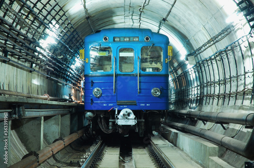 Metro train in the tunnel