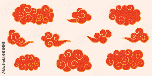 Chinese traditional auspicious cloud pattern, Chinese New Year vector element