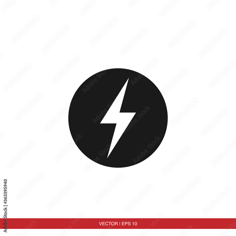 Lighting electric power energy icon vector Lighting electric power energy icon vector