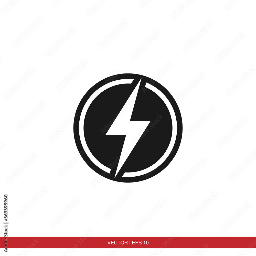 Lighting electric power energy icon vector Lighting electric power energy icon vector