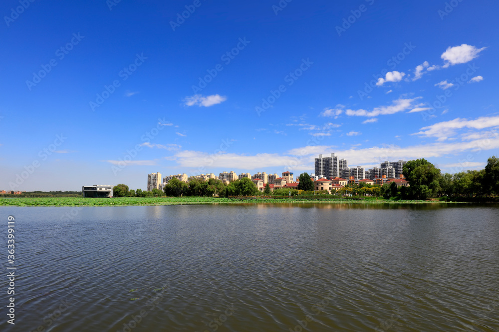 Summer Landscape of Waterfront City, Tangshan City, China