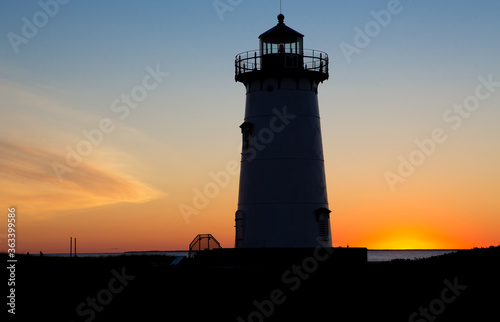 Edgartown lighthouse just at the moment of sunrise