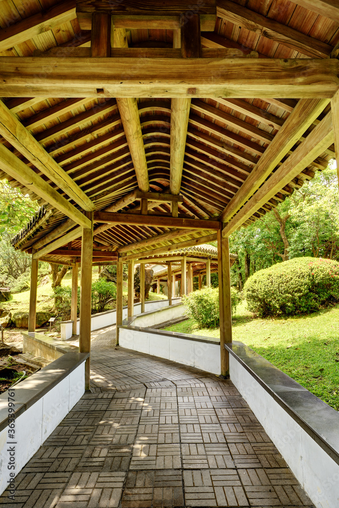 Chinese style classical architecture corridor Chinese style classical architecture corridor