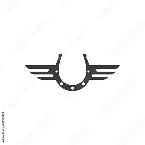 horse shoe icon logo vector illustration