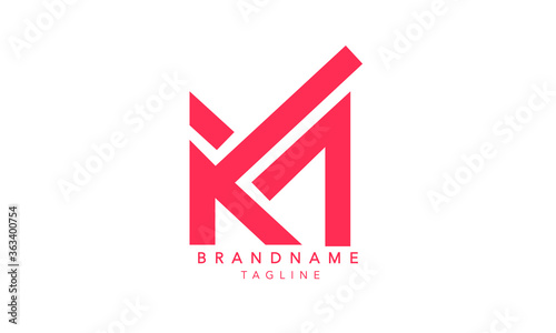 Alphabet letters Initials Monogram logo KM, MK, K and M photo
