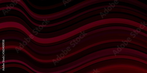 Dark Pink vector pattern with lines. Abstract illustration with gradient bows. Template for cellphones.